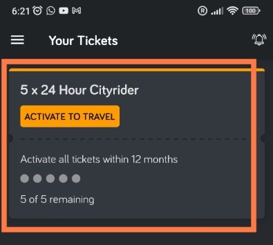 The 5 x 24-hour ticket